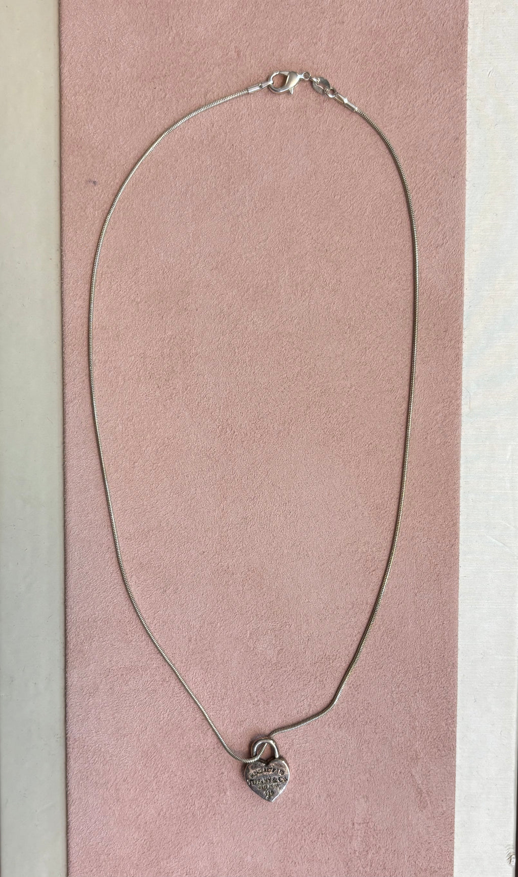 Please Return To Tiffany & Co. New York Heart Necklace 925 Sterling