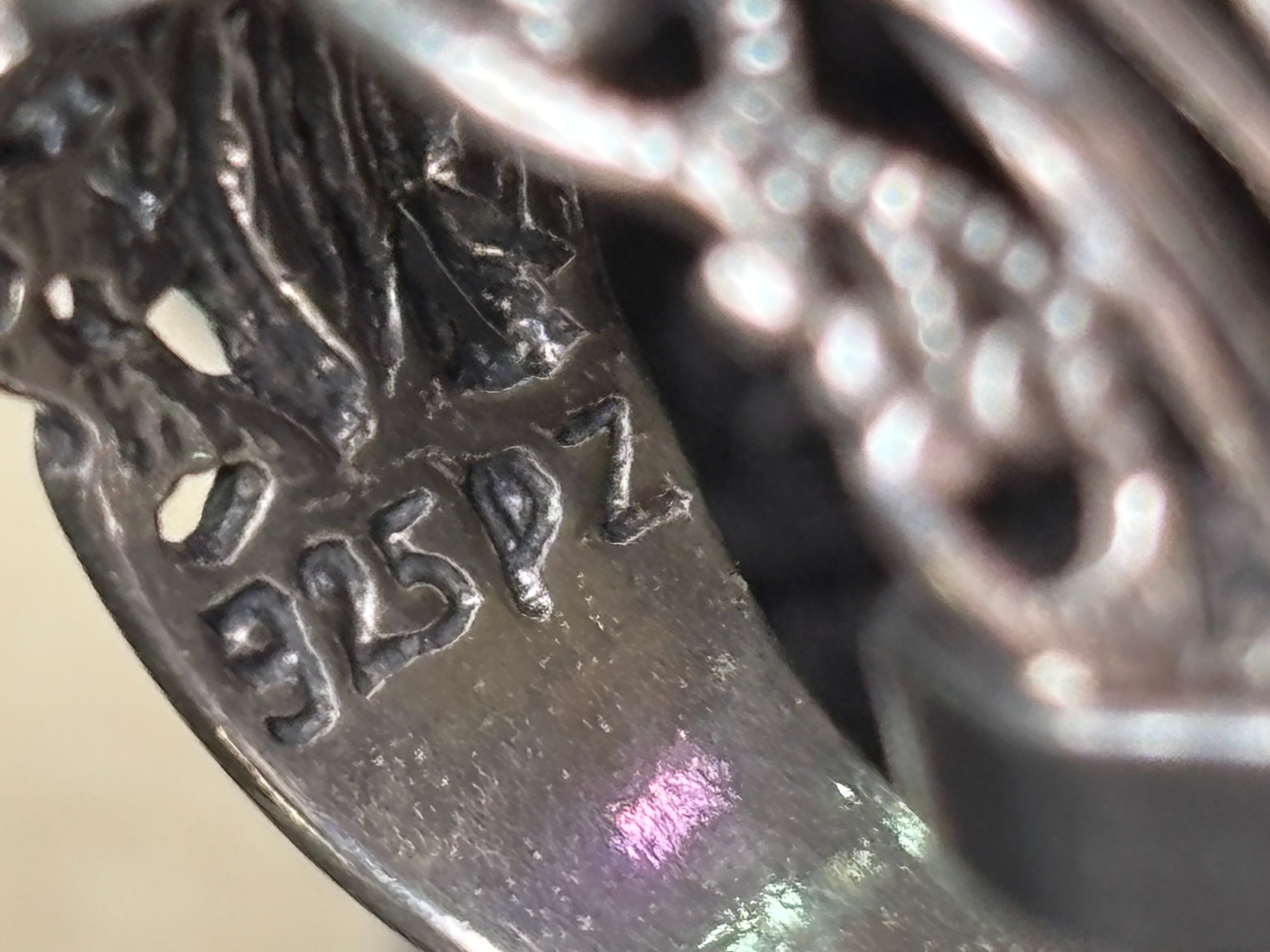 Paz Creations Israel 925 Pear Amethyst Ring Size 9