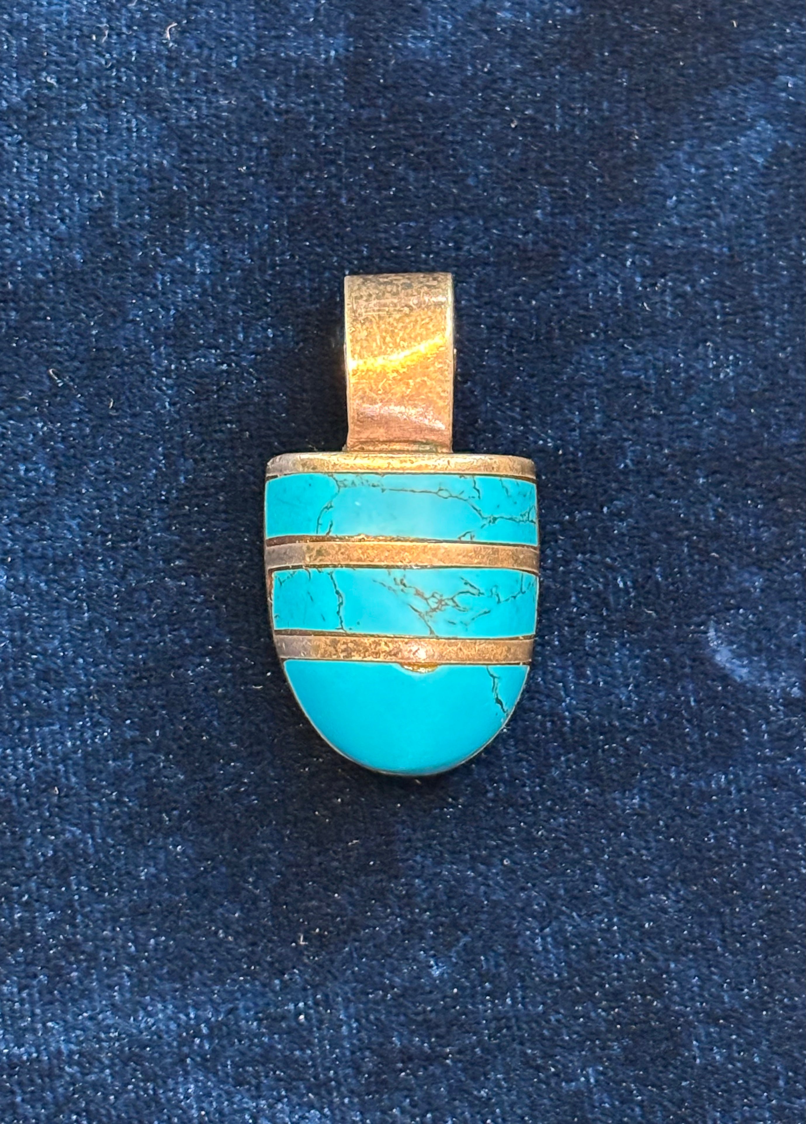 Turquoise Pendant Sterling Silver 950 Mexico