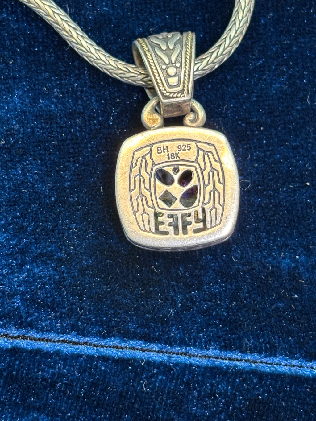 EFFY BH 18k Gold 925 Sterling Silver Balissima Multistone Necklace