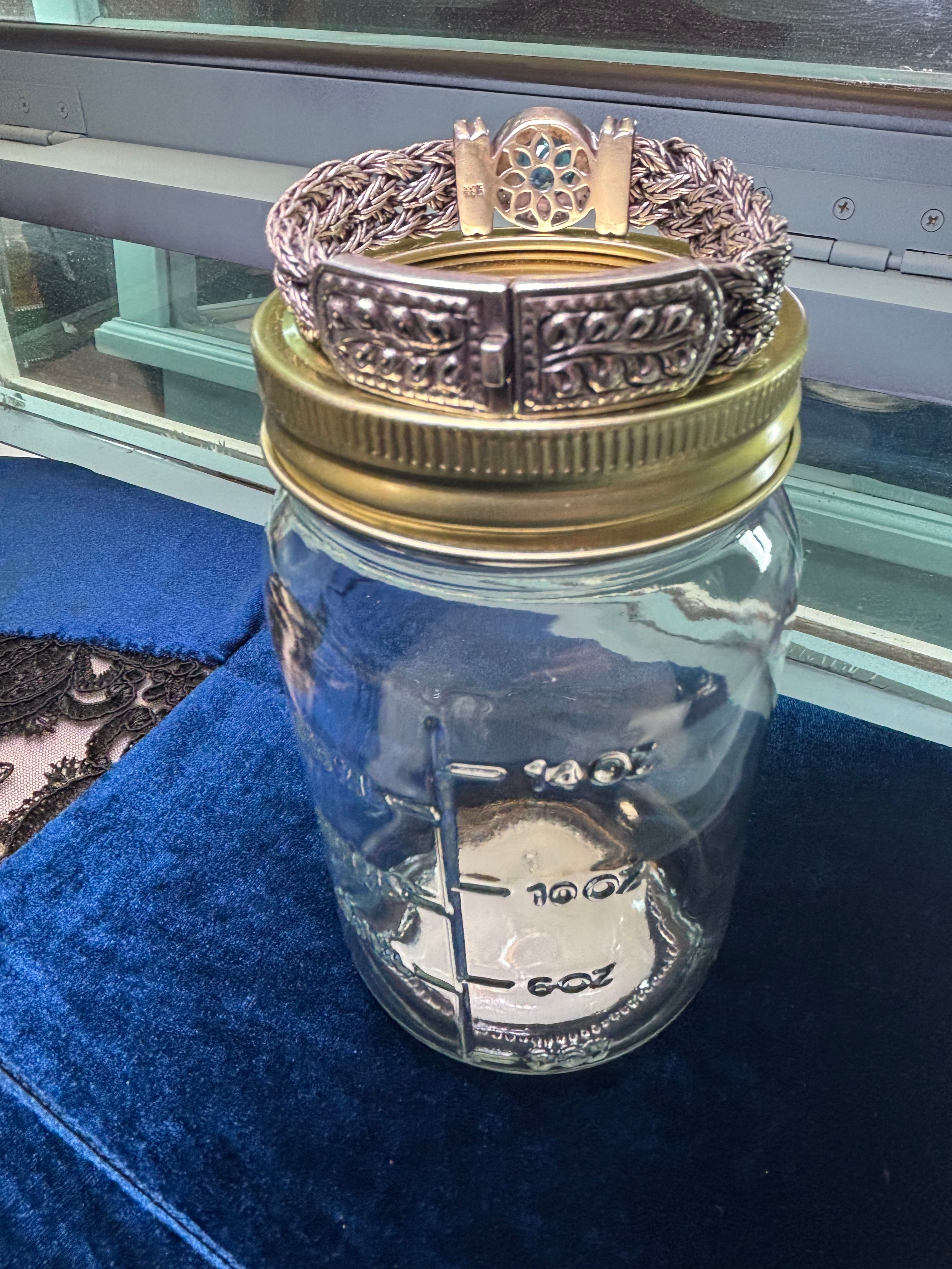 EFFY BH 18k Gold 925 Sterling Silver London Blue Topaz Bracelet