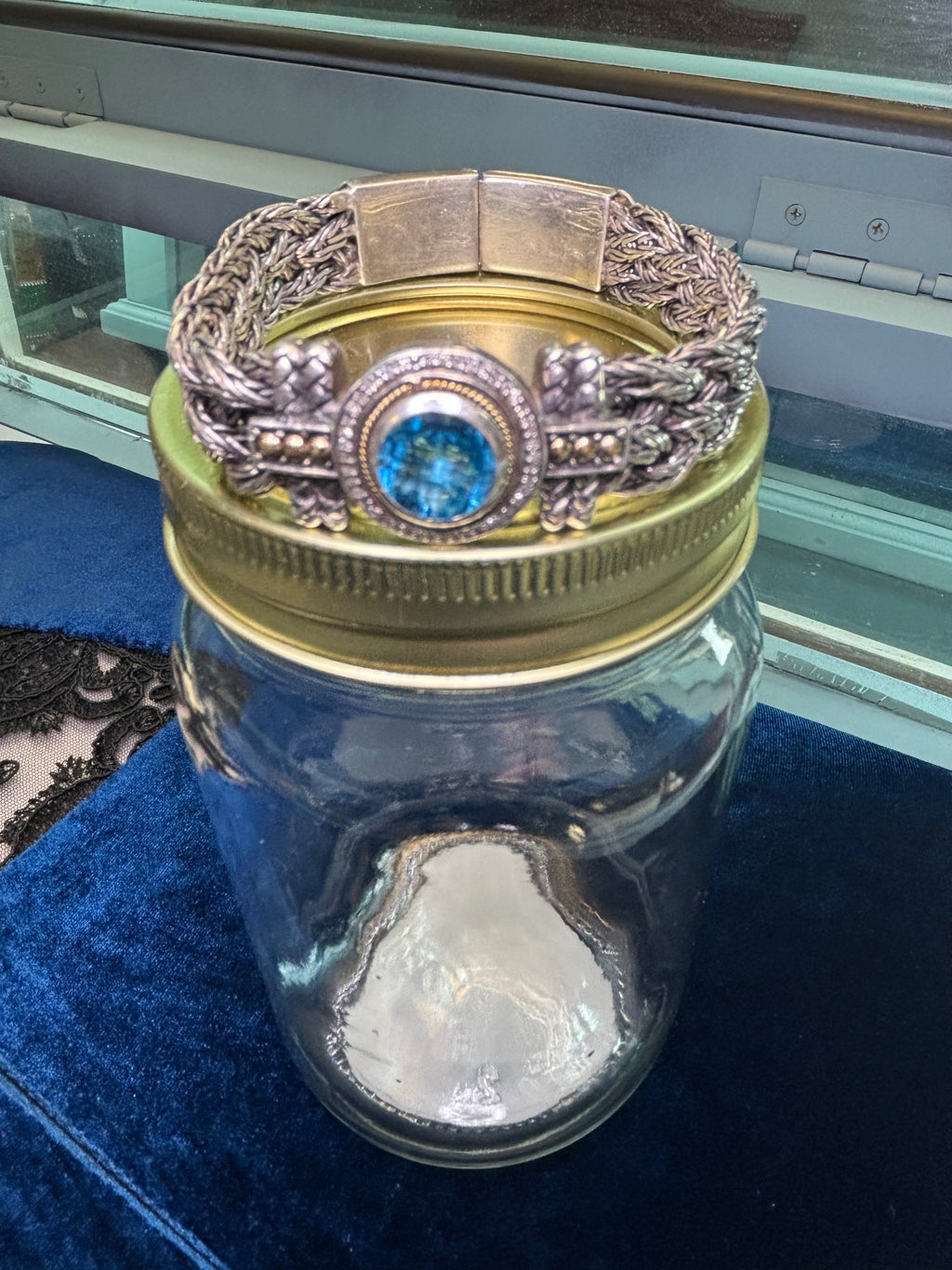 EFFY BH 18k Gold 925 Sterling Silver London Blue Topaz Bracelet