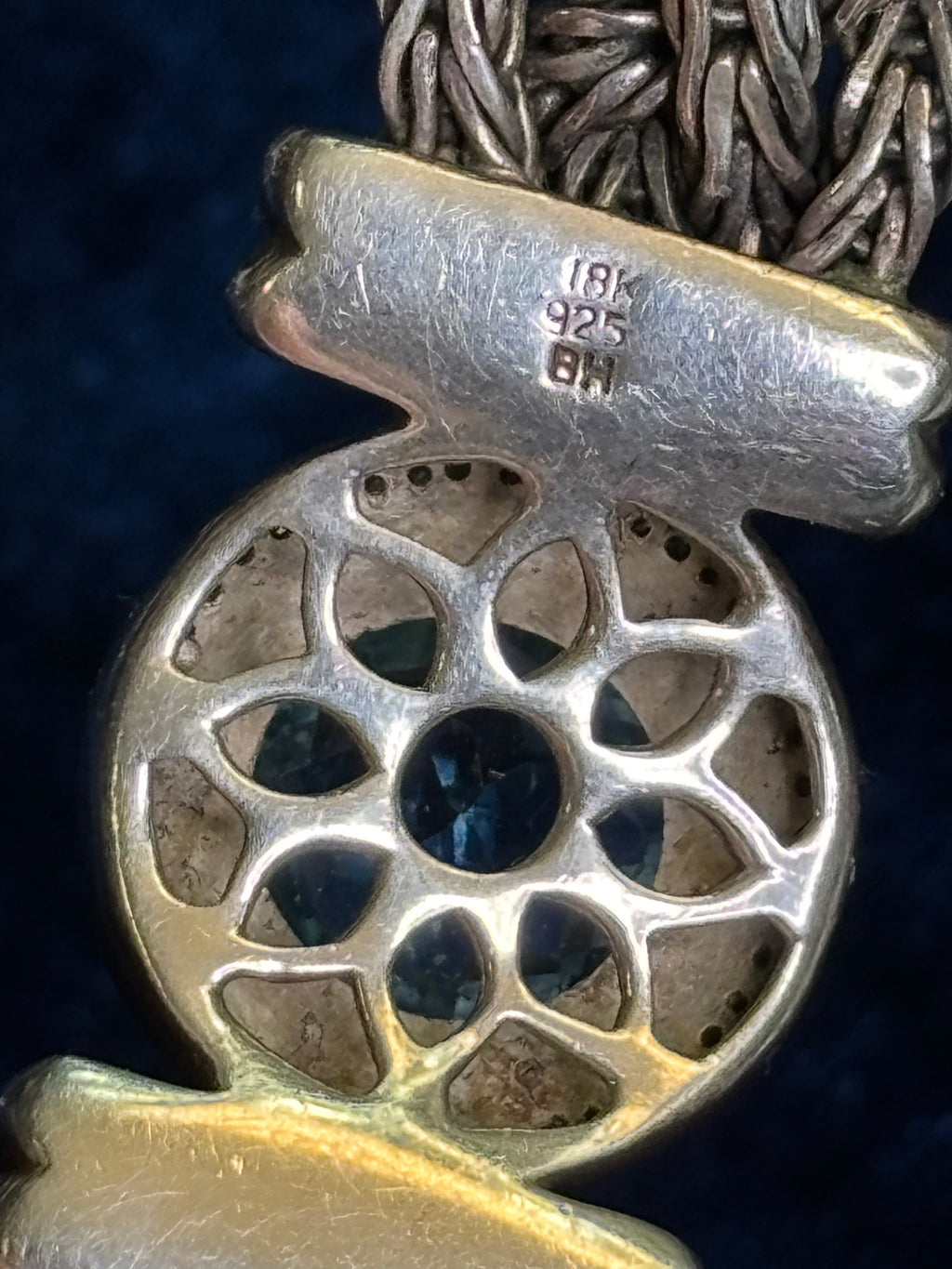 EFFY BH 18k Gold 925 Sterling Silver London Blue Topaz Bracelet