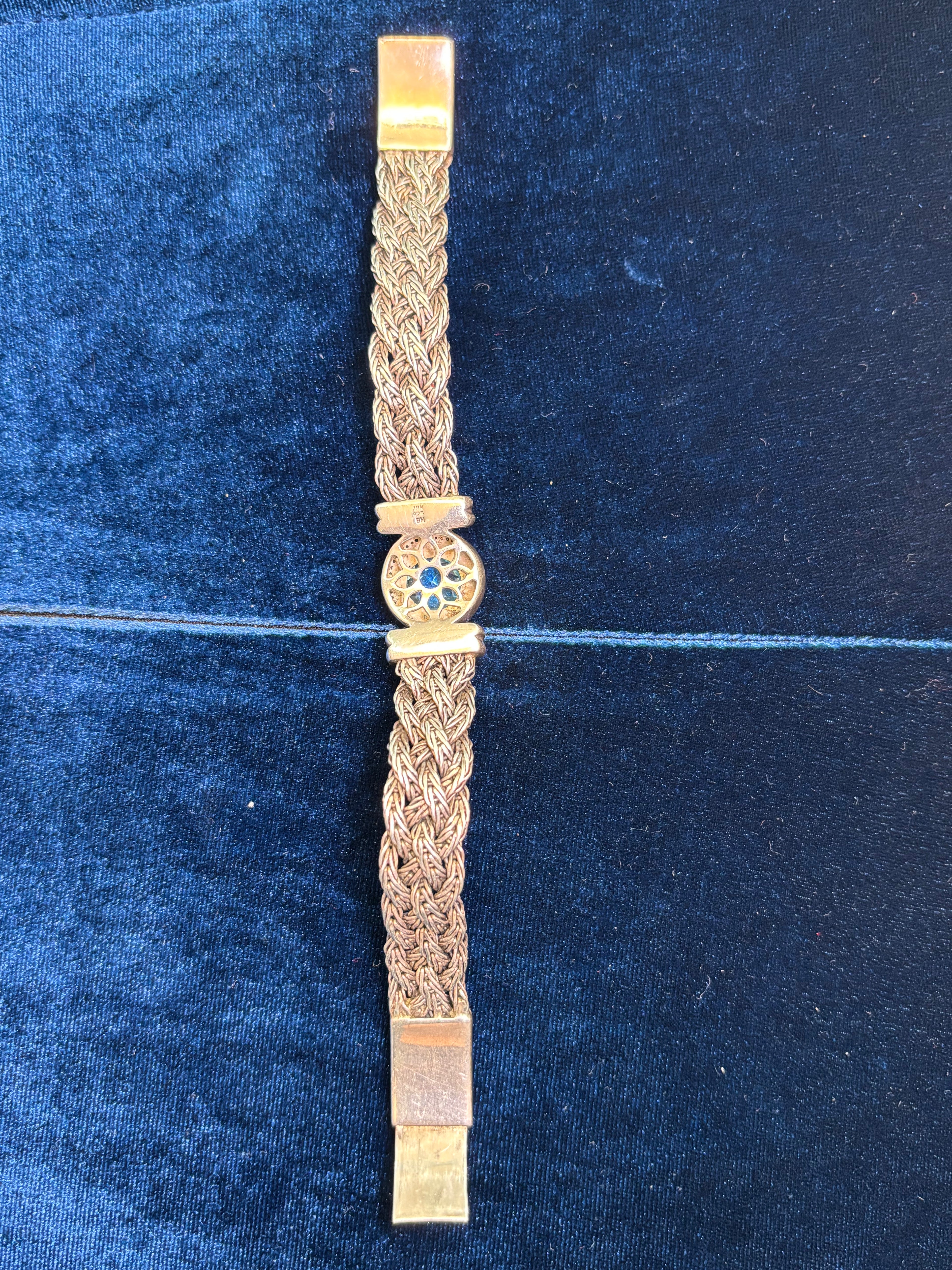 EFFY BH 18k Gold 925 Sterling Silver London Blue Topaz Bracelet